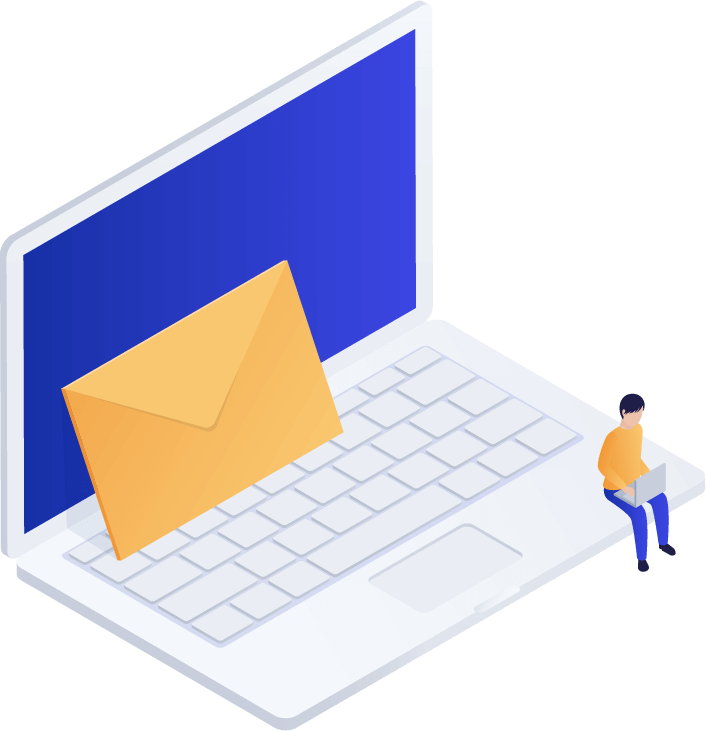 PCに座る人イラスト